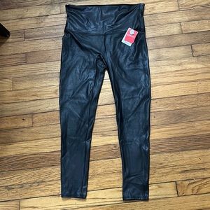 Spanx XL faux leather leggings petite
